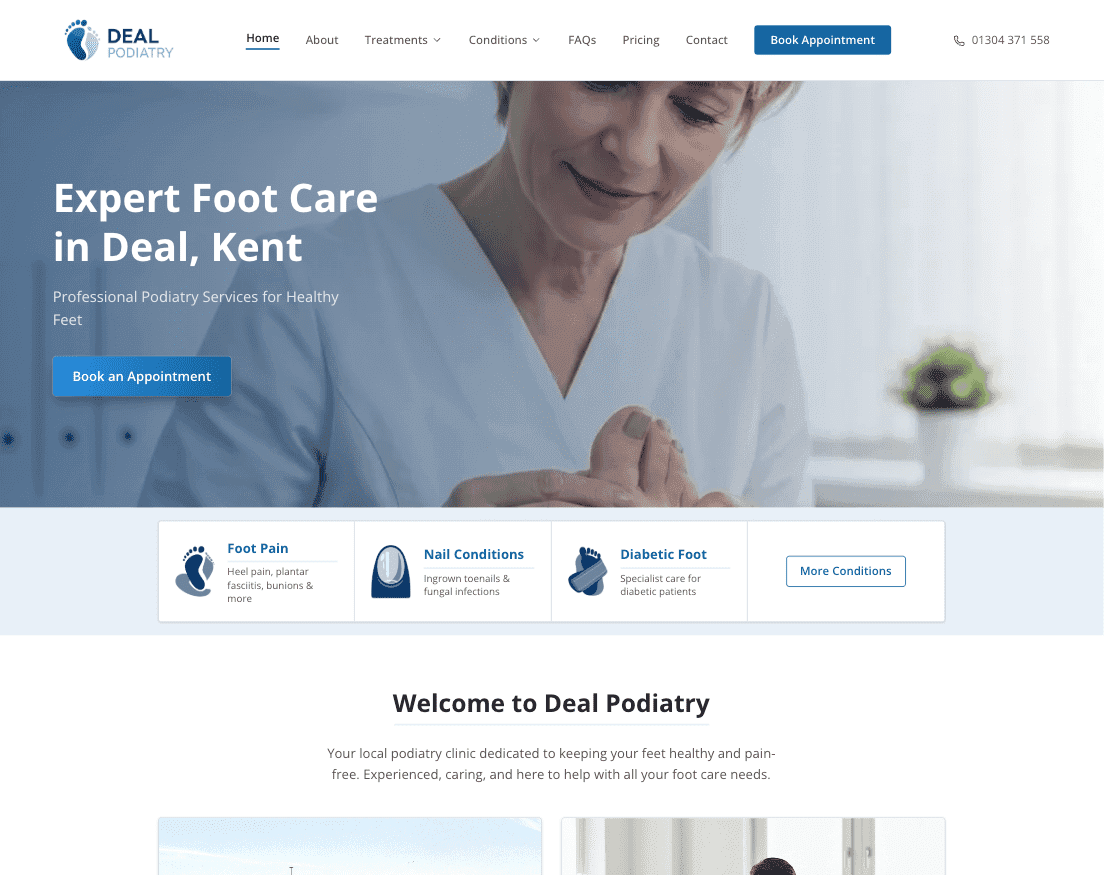 Deal Podiatry website